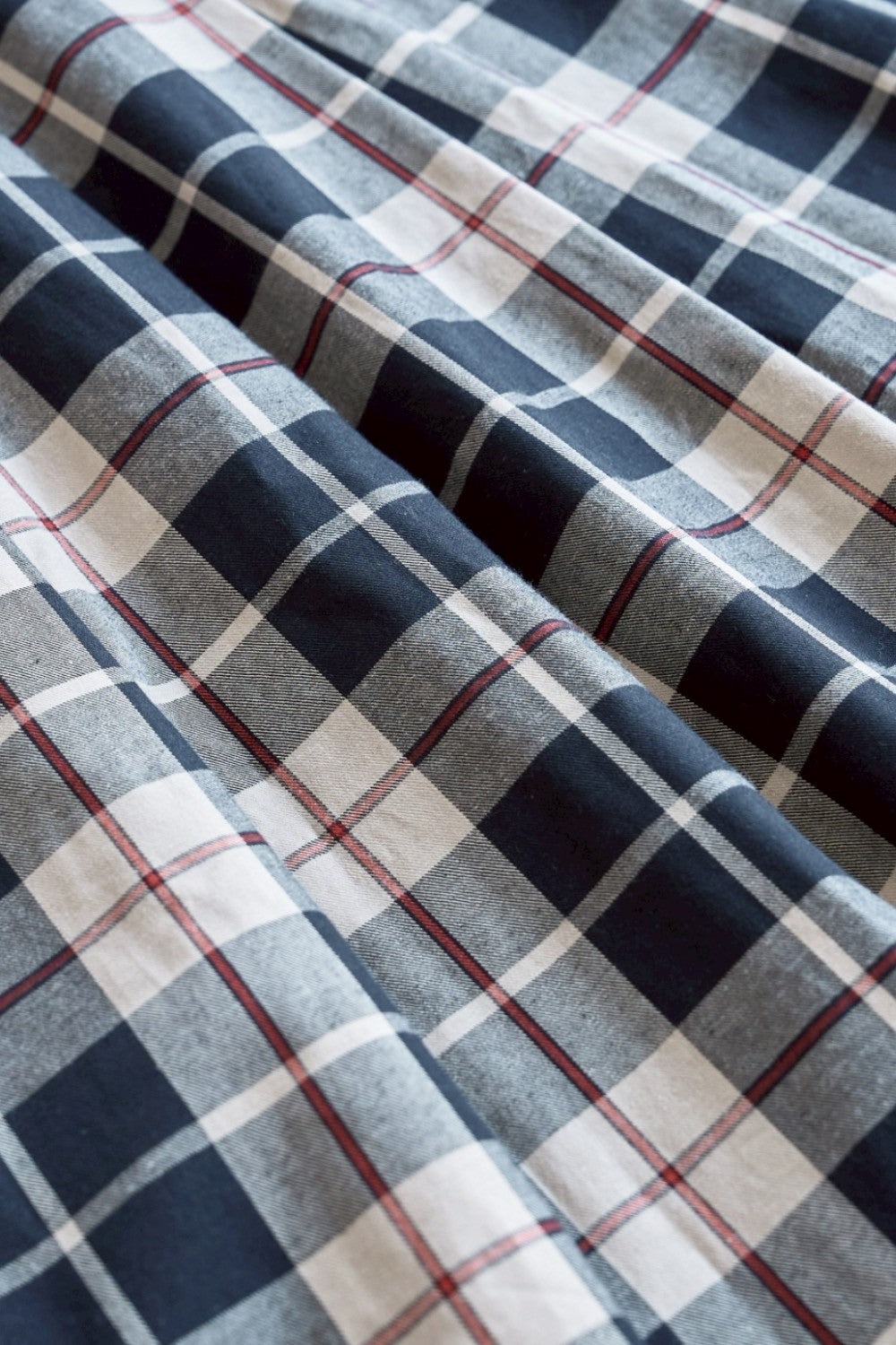 Soft pleats check skirt Black - tartan check